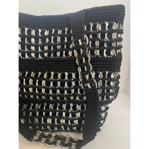 Black and Silver Crochet pop tab purse - Picture 7 of 8